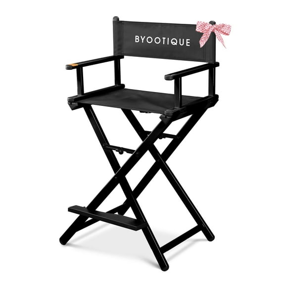 Byootique 28" Height Tall Director Chair Folding Artist Makeup Foot Rest Salon