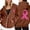 Brown, variant on NinXxx Women's Cancer Awareness Zip Up Hoodie Pocket Drawstring Casual Sweatshirt Grey XL