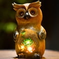 thumbnail image 4 of Outdoor Solar Garden Statues Owl/Frog/Turtle Figurine With Led Light For Yard  Lawn Art Decor Gift, 4 of 13
