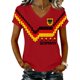 thumbnail image 1 of Women's Germany Football Graphic T-Shirt, V-Neck Casual Letter Print T-Shirt, Fashion Short Sleeve Graphic Tee, Summer Daily Lightweight Tops for Soccer Tournament 2026 Red Size: 2XL, 1 of 4