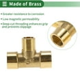 thumbnail image 3 of Unique Bargains Brass Pipe Fitting 3/8"Female x 3/8"Male x 3/8"Female Branch Tee Pipe Connector 2.03" 2 Pcs, 3 of 7
