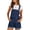 Blue, variant on Women's Denim Classic Adjustable Straps Cuffed Hem Bib Overalls Shortalls S-2XL