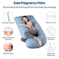 thumbnail image 2 of Almohada de embarazo Cauzyart en forma de U para todo el cuerpo con funda refrescante, 2 of 6