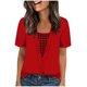 thumbnail image 1 of Camisas Y Tops de Verano de Mujer Moda Casual Cuello Redondo Camisas de Satén Camisas de Color Sólido para Mujeres, 1 of 5