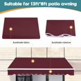 Patio Awning 12x10 Feet Fabric Replacement Sunshade Canopy for