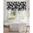 thumbnail image 4 of Vintage Flowers Valances for Windows Black White Flowers Leaf Decoration Valance Rod Pocket Light Filtering Short Window Treatments Curtains for Kitchen Bathroom Living Room Bedroom, 42 x 12 Inch, 4 of 7