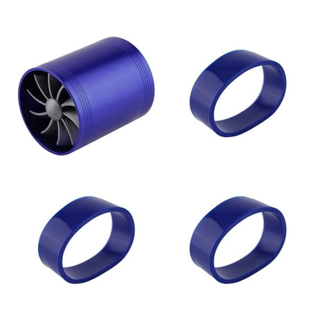 - Universal Car Gas Supercharger Double Turbo Charger Professional Air Intake Fuel Saver Durable Turbo Fan Auto Parts, Blue
