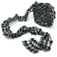 thumbnail image 2 of JCS White & Black Buffalo Ruffled Homespun Cotton Fabric Plaid Trim/Garland - 2 x 144 inches (12 feet), 2 of 4