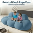 thumbnail image 6 of 90" Modern Curved Cloud Shaped Couch for Living Room, Boucle LoveSeat 3 Seater Sofa, Upholstered Cloud Couch for Bedroom, Apartment, Small Space (Blue, No Assembly Required), 6 of 15