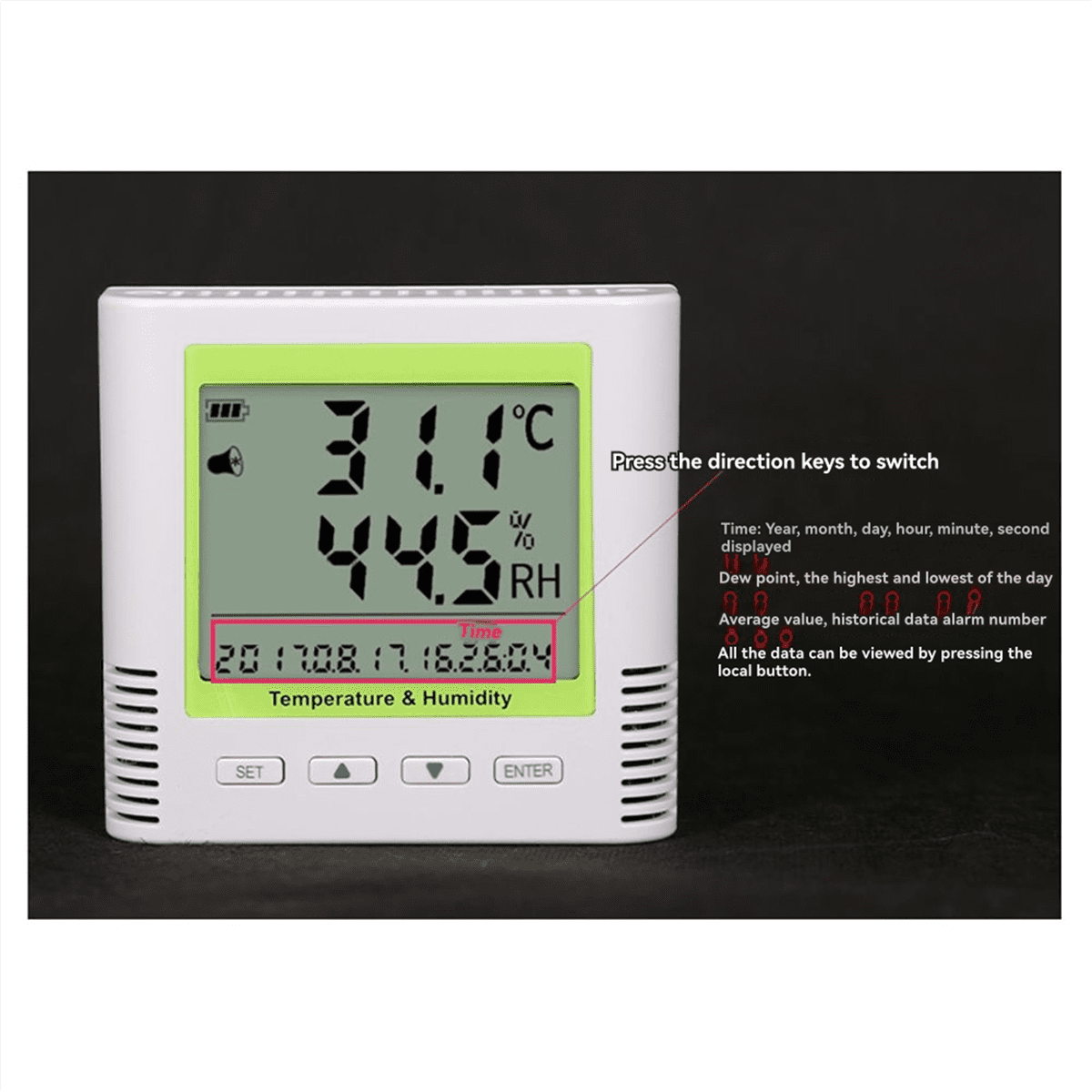 TH20BL Bluetooth Temperature and Humidity Recorder, Intelligent High-Precision Barometric Temperature and Humidity Meter,1 set * Bluetooth thermometer and hygrometer