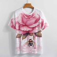 thumbnail image 4 of Bee And Flowers T Shirts Basic T-Shirt Short Sleeve Ladies Tee Shirt Summer Graphic Clothing, 4 of 5