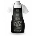 thumbnail image 4 of Alcohol Apron, Bottle of Beer with Hand-Drawn Lettering of Stout Pale Ale Lager Wheat, Unisex Kitchen Bib with Adjustable Neck for Cooking Gardening, Adult Size, Black and Eggshell, by Ambesonne, 4 of 4