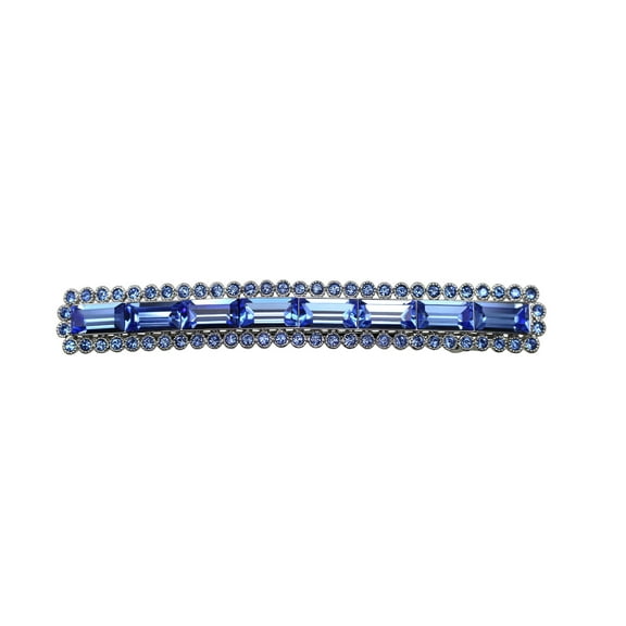 Faship Gorgeous Blue Rhinestone Crystal Floral Small Hair Barrette Clip