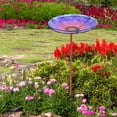 thumbnail image 4 of Sunnydaze Spring Crocus Deck-Mounted/Staked Glass Bird Bath - 10.5" Diameter - Purple, 4 of 10