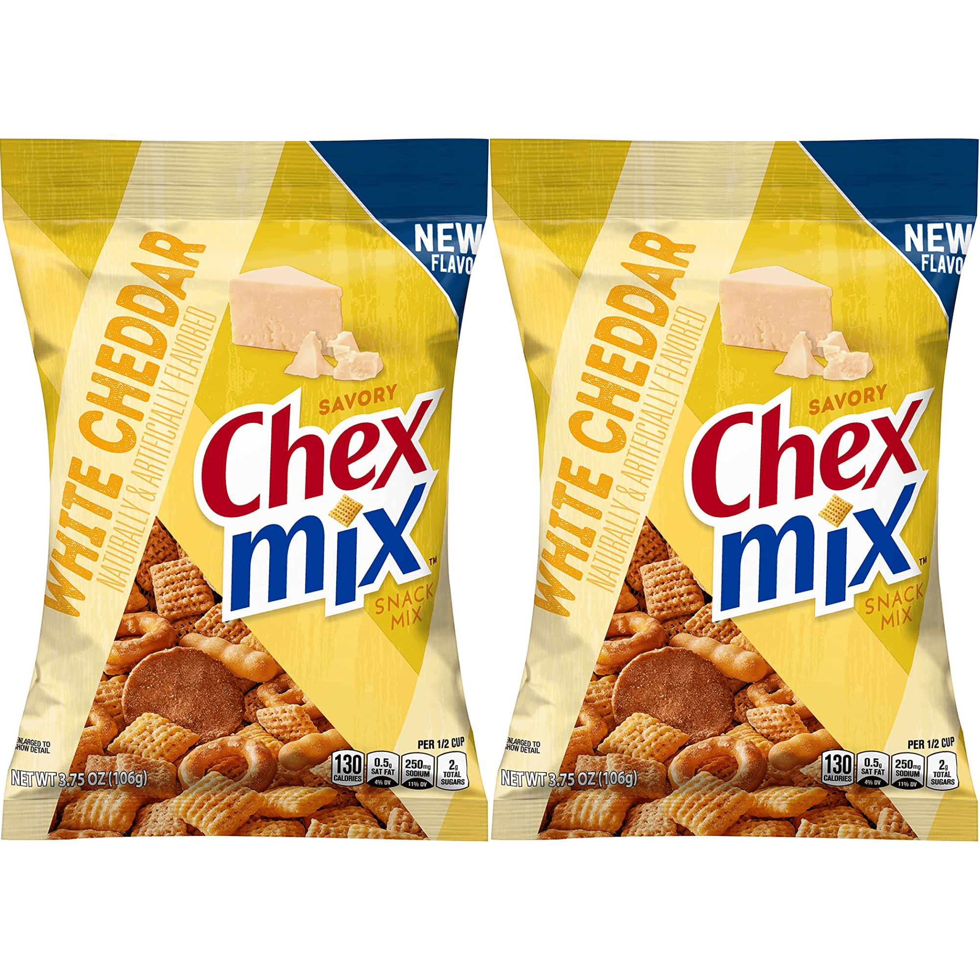 Chex Mix Savory White Cheddar On The Go Snack Mix, 3.75 oz, (2 Pack