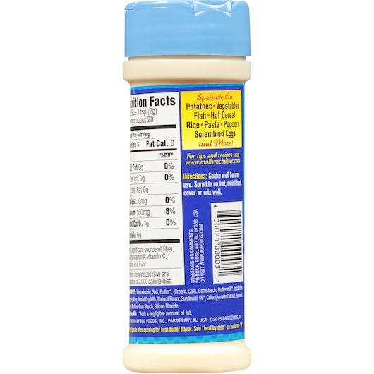 Molly McButter Natural Butter Flavor Sprinkles Fat Free 2 oz (3 Pack)