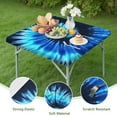 thumbnail image 4 of Blue Tie Dye Mandala Pattern Square Fitted Tablecloth with Elastic Edge,Square Table Cover,Washable Elastic Table Cover for Home Kitchen Party Decor 34"x34", 4 of 6