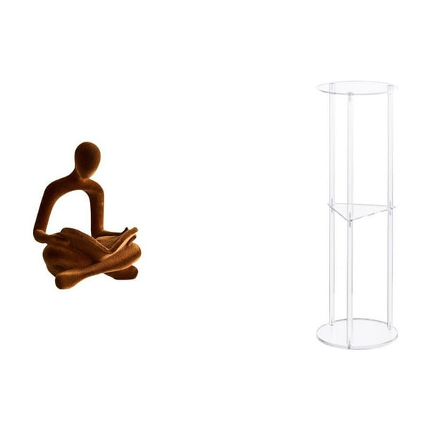 Figura del pensador abstracto,Estatua de Pensador Abstracto,Arte,Decoración para el Hogar,Figura humana decorativa para estantería de oficina coleccionable,Mesa auxiliar redonda,Mesa auxiliar