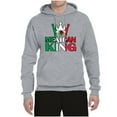 thumbnail image 2 of Wild Bobby Mexican King Latin Pride Unisex Graphic Hoodie Sweatshirt, Heather Grey, Large, 2 of 5