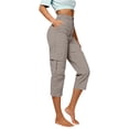 thumbnail image 1 of Capris pour Femmes, Yigetop Capris Cargo à Coupe Décontractée pour Femmes Pantalons de Randonnée Été Voyage Plein Air Décontractés Amples Confortables Pantalons Raccourcis Capris Cargo pour Femmes Kaki m, 1 of 5