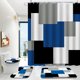thumbnail image 1 of Juego de baño de 4 piezas con cortina de ducha y alfombras, juego de cortina de ducha de baño de color dorado y morado con alfombras, incluye cortina de ducha con 12 ganchos, alfombrilla de baño, 1 of 7