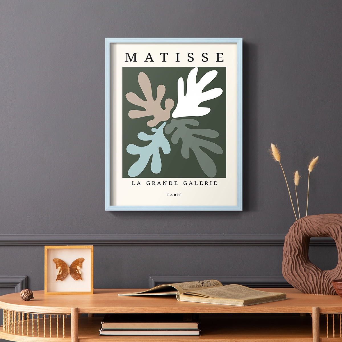 Matisse CCCLXXXIV in Blue Solid Wood 22 x 28 Framed Print