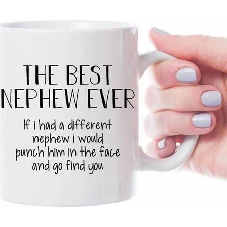 To My Nephew Coffee Mug From Uncle Aunt I Would Punch Him In The Face And Go Find You Gifts Ideas For Nephew Ceramic 11 15oz Cup Gifts For Men Family On Birthday Christmas Xmas Graduation