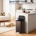 thumbnail image 2 of EastVita Kitchen Trash Can 3.2 Gallon Stainless Steel Garbage Can with Soft Close Lid Foot Pedal and Removable Inner Bucket for Home Office Living Room (Matte Brown), 2 of 7