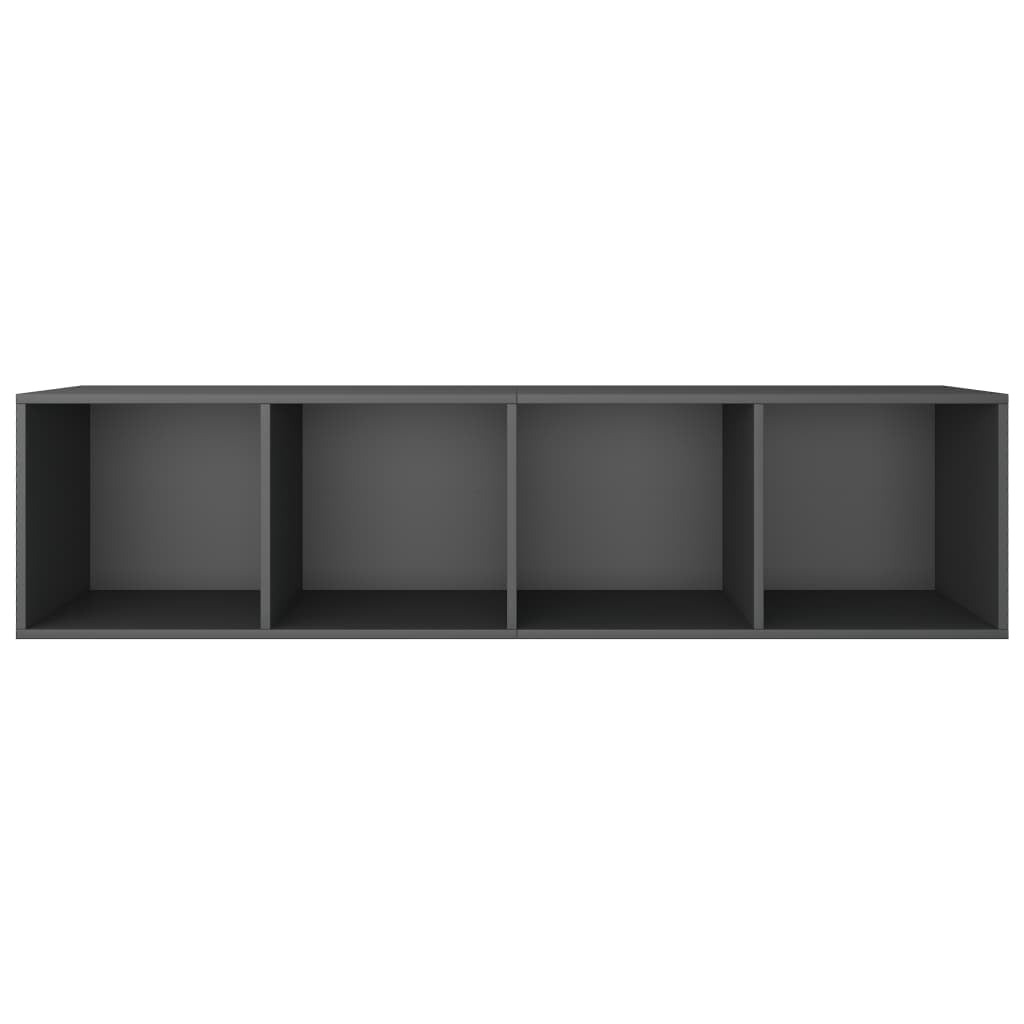 Kepooman 14" Modern 4-Tier Vertical Storage Bookcase for Office Living Room Bedroom, Tall Cube Bookshelf with Storage, Dark Grey