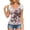 A-Pink886, variant on Womens Tees V Neck Short Sleeve Vintage Rose Print Layered Halter Inner Tank T-Shirts Y2K Trendy Date Night Retro Street Tops