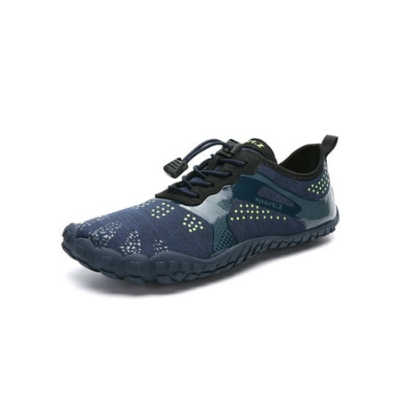 

Ferndule Womens Mens Aqua Socks Slip On Beach Shoe Quick Dry Water Shoes Casual Barefoot Flats Summer Comfort Breathable Dark Blue 11