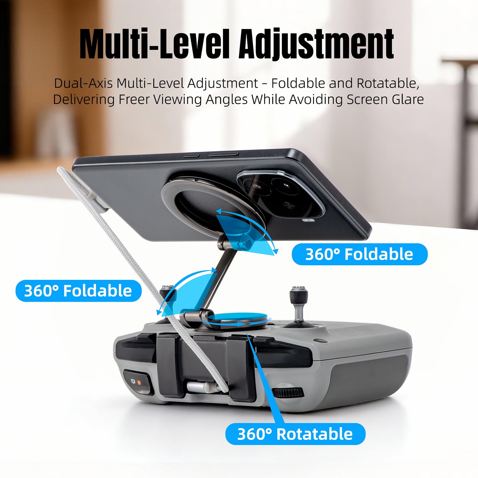 Foldable Magnetic Phone Stand for DJI RC-N1 / N2 / N3 Remote Control Adjustable Phone Holder 360° Rotation Phone Mount Adapter