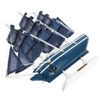 Raindrops Desktop Sailboat Ornament Vintage Model Pirate Ship Toy Seaside Blue