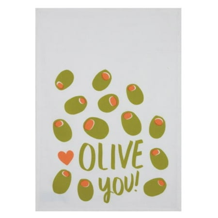 

Peking Handicraft 04HLL11C 18 x 25 in. Olive You Kitchen Towel Set of 2