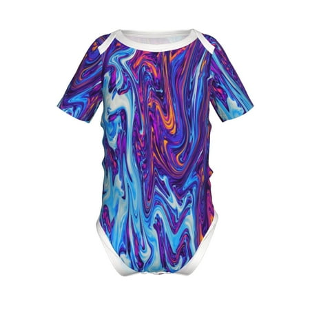 

Junzan Swirl Print Blue Purple Print Short-Sleeve Baby Climbing Clothes Bodysuits for Infant One-Piece for Baby Boys & Girls Baby Clothes Baby Romper with Snap Closure-12 Months