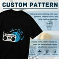 thumbnail image 5 of Black T Shirts for Men, Retro Radio With Music Notes Graphic Mens Graphic Tees, 24846319,3XL, 5 of 8
