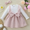 thumbnail image 2 of Girls Dresses Size 5 Long Sleeve Ruffle Layered Cute Bow Princess Dress with Headband Birthday Party Dresses Pink,6-9M, 2 of 5