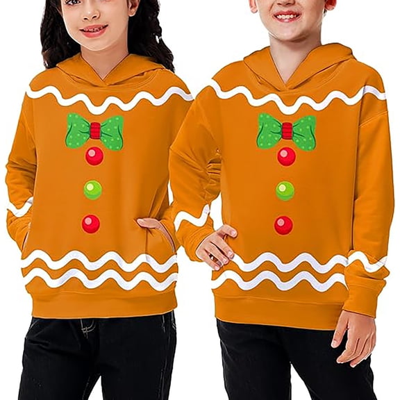 Hpapadks Boys Hoodie Boys Graphic Hoodie Long Sleeve Casual Pullover Top Baby Sweatshirt Orange 4-5 years
