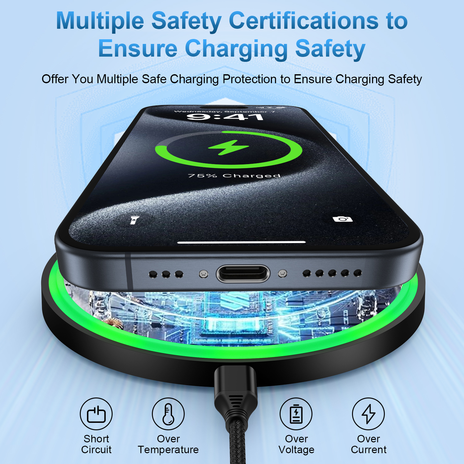 Magnetic Wireless Charger for iPhone,2PACK AILKIN Qi Wireless Charger Stand Fast Charging Pad Mag-Safe Charger for iPhone 15/15 pro/15 plus/15 pro max/ 14/14 pro/14 pro max/13/12/11