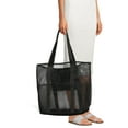 thumbnail image 2 of Time and Tru Women's Mesh Beach Tote Bag, 2-Pack Black / Black, 2 of 9