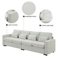 thumbnail image 3 of 104" 4-Seater Modern Linen Fabric Sofa with Armrest Pockets and 4 Pillows,Minimalist Style Couch for Living Room, Apartment, Office, 3 of 17