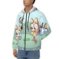 thumbnail image 2 of Lsque Bluey for Mens Full-zip Hoodie, Zip-up Pullover Hooded Sweatshirt, Kangaroo Pocket Hoodie Ideal for Daily Wear, Travel, and Home-Small, 2 of 8