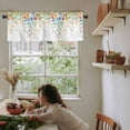 thumbnail image 6 of nqOlkjepod Flower Leaf Farmhouse Short Window Curtain Valances, Country Style Colored Flower Branch Plant Rod Pocket Kitchen Valances for Living Room Bedroom Bathroom Cafe, 1 Panel - 54" x 18", 6 of 8