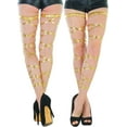 thumbnail image 6 of ToBeInStyle Women's Shiny Criss Cross Garter Leg Wrap Set - Gold, 6 of 7
