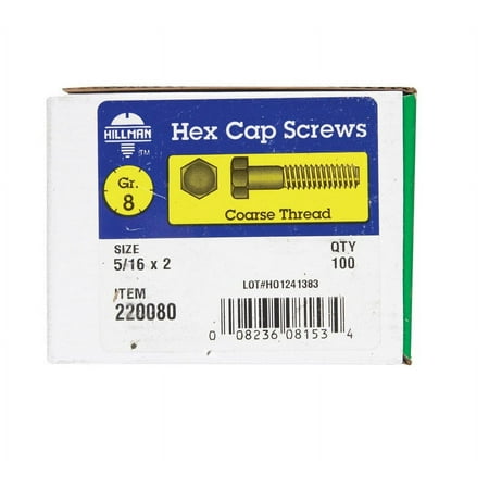 UPC 008236081534 product image for Hillman 5/16  Yellow Dichromate Grade 8 Steel Hex Head Cap Screw | upcitemdb.com