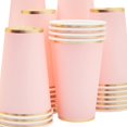 thumbnail image 4 of ANHXN Pink Party Cups ,Light Pink & Gold - Disposable Paper Cups for Hot & Cold Beverages - Bridal & Baby Shower, 4 of 5