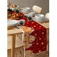 thumbnail image 6 of ERUNPONLY Christmas Red Table Runner - 72 Inch Long Winter Xmas House Star Candy Snowflake Cotton and Linen Blended Dress Scarves Farmhouse Table Runner for Kitchen Dining, Coffee Table, 13"x72", 6 of 8