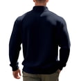 thumbnail image 3 of Ceisia Men Slim Fit Fashion Solid Color Long Sleeve Stand Collar Gift Zipper Casual Daily Party Wear Shirt Top, 3 of 9
