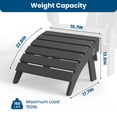 thumbnail image 6 of JUSTLET Foldable Footstool/ Ottoman for Adirondack Chairs - HDPE Material, All - Weather & Waterproof, Gray, 6 of 8