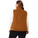 thumbnail image 4 of Chaleco de talgrande pamujer Chaleco de pacon cremalley bolsillo lateral Chalecos informales Caramelo 1X, 4 of 6